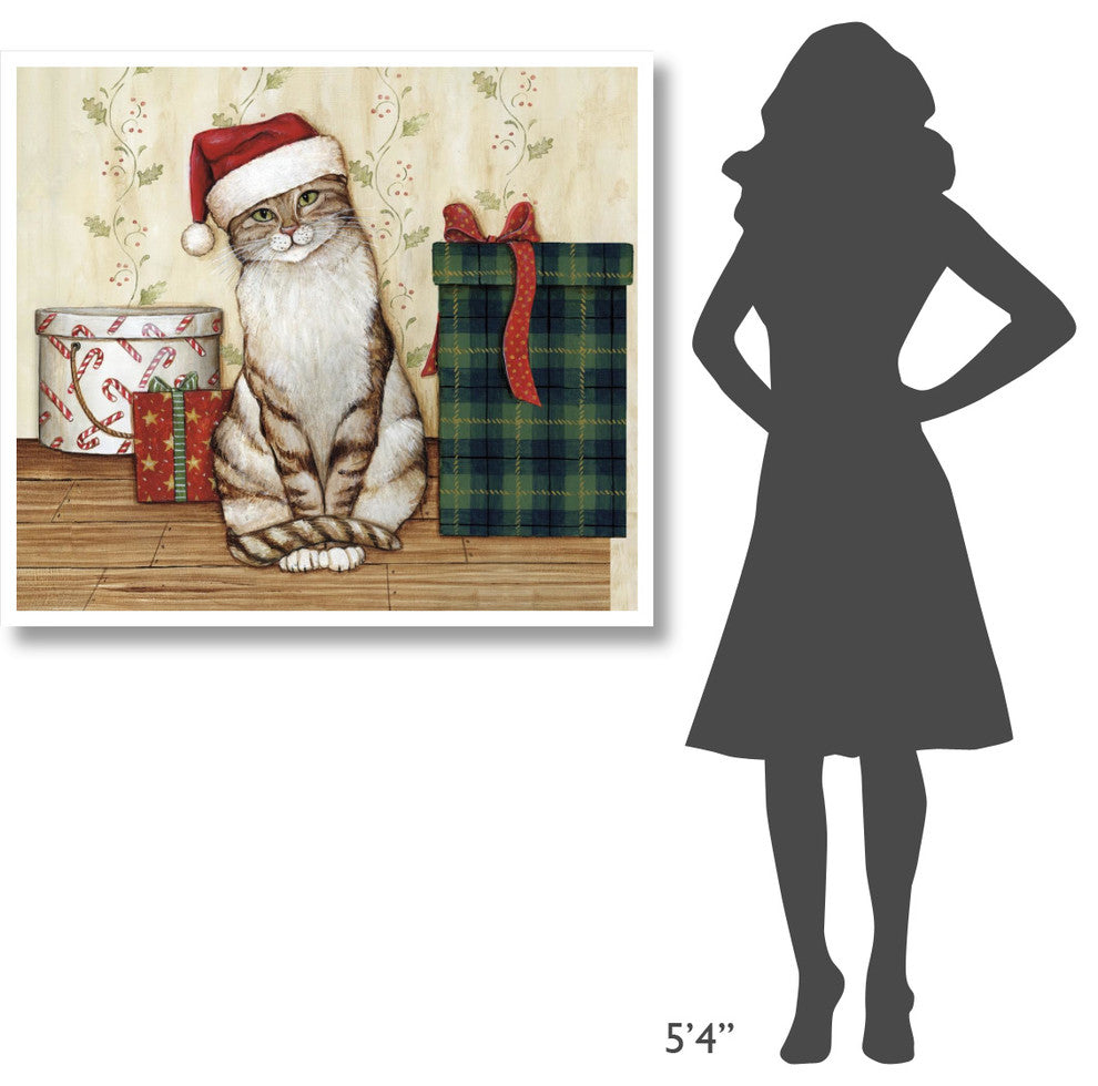 "Christmas Kitty III" Digital Paper Print by David Carter Brown, 42"x37"