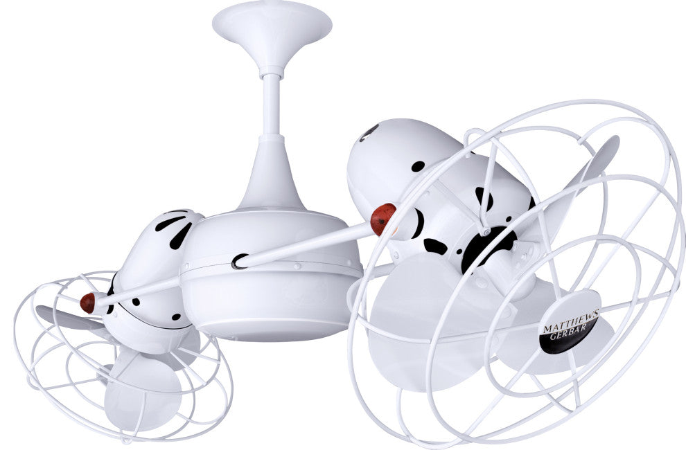 Duplo Dinamico Rotational Ceiling Fan, Gloss White