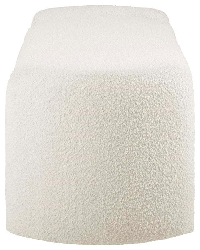 Modway Nebula Modern Style Wood and Boucle Upholstered Bench in Ivory