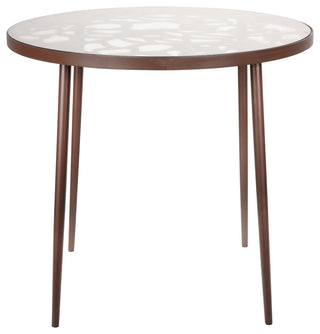 Leisuremod Devon 5-Piece Aluminum Dining Set With Table and 4 Armchairs, Brown