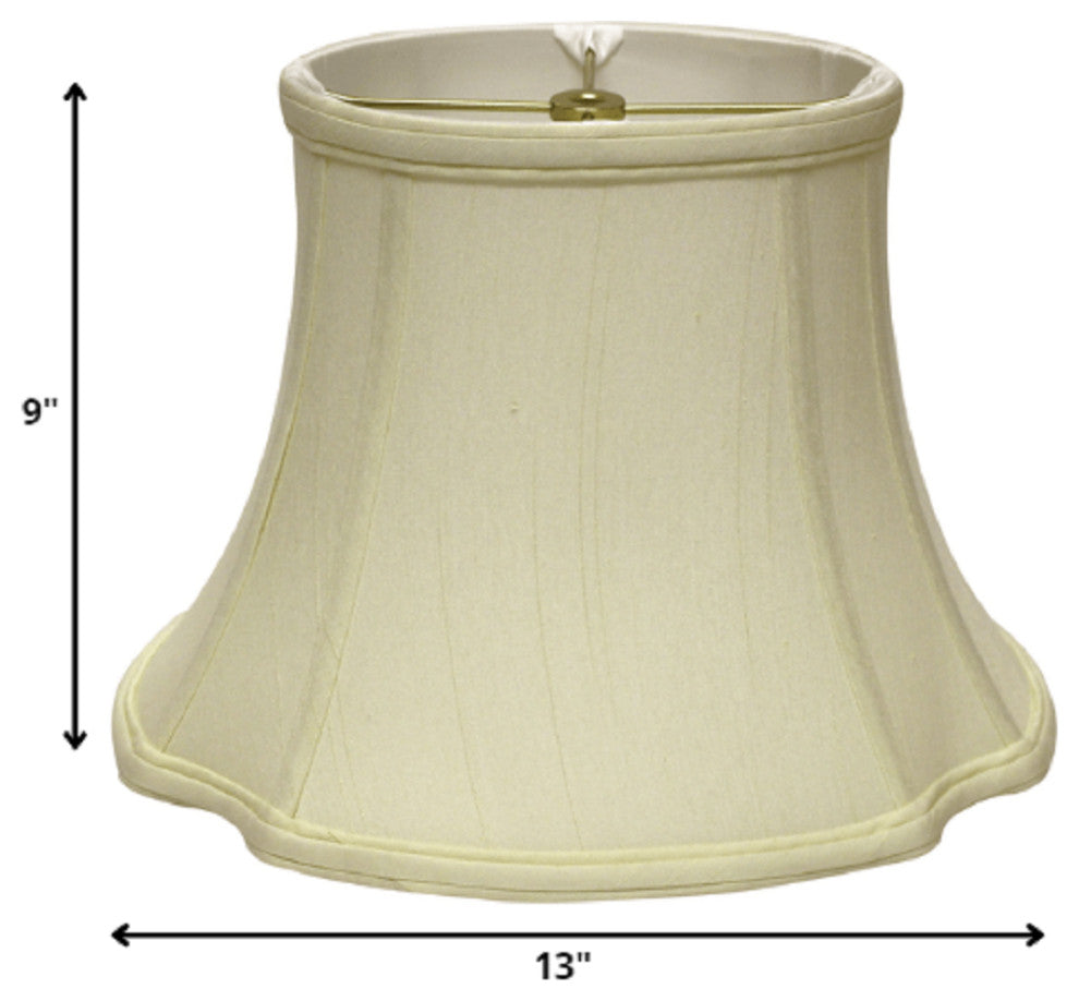 13" Ivory Reversed Oval Monay Shantung Lampshade