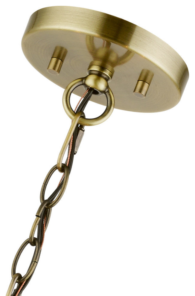 Livex Lighting 5 Light Antique Brass Pendant Chandelier