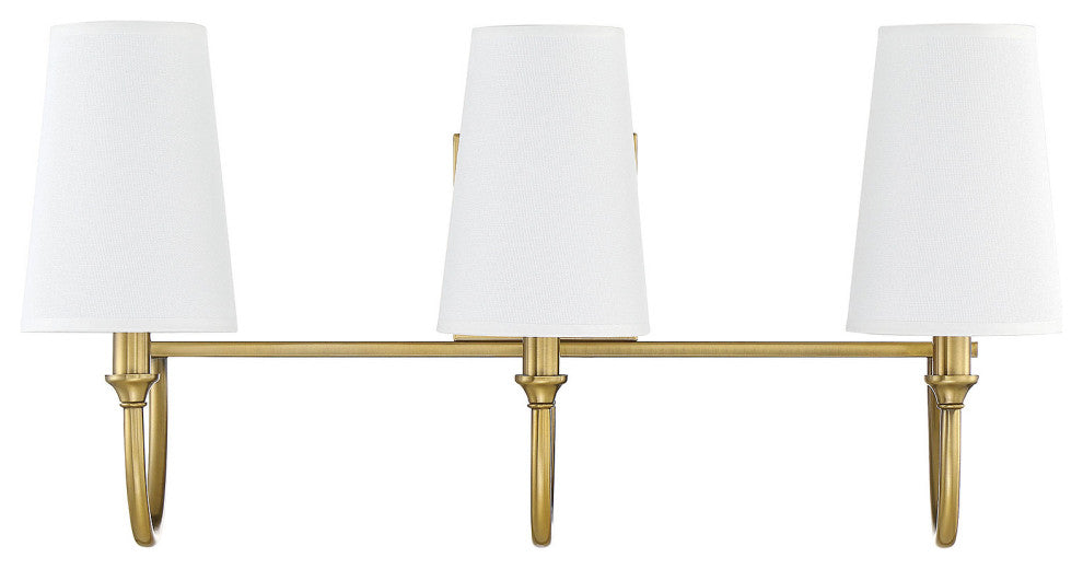 Cameron 3-Light Bath, Warm Brass