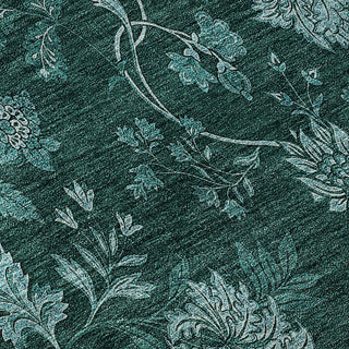 Premium Machine Washable Mayfield AMF680 Teal 8' x 8' Round Rug