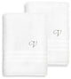 Denzi Bath Sheets With Monogrammed Letter, Set of 2, V