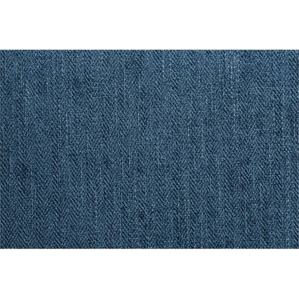 Home Square 2 Piece Linen Fabric Spindle Chair Set with Wood Frame in Navy Blue