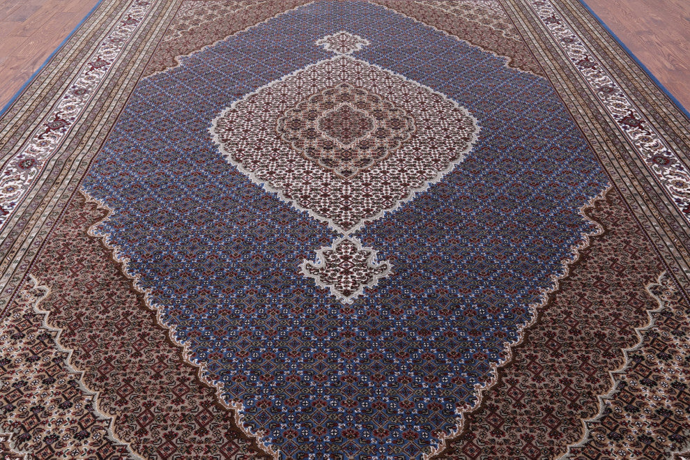 Persian Tabriz Wool & Silk Handmade Rug 10' 3" X 14' 3" - Q13008