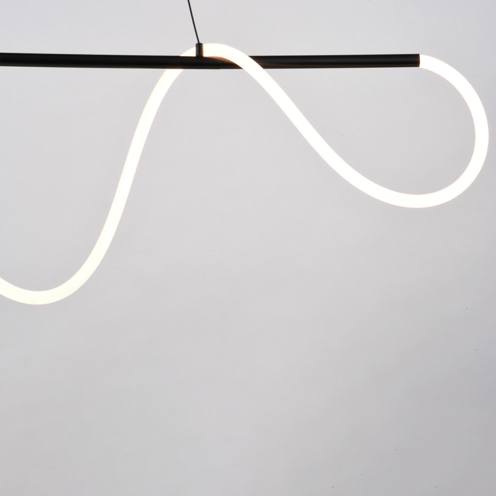 Bowman 1-Light LED Matte Black Linear Island Pendant