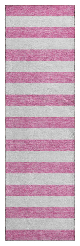 Premium Machine Washable Mayfield AMF528 Pink 2'3" x 7'6" Runner Rug