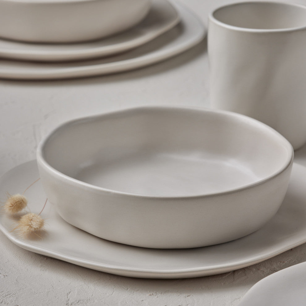 Stone by Mercer Project Hekonda Stoneware 16 Piece Dinnerware Set, Beige