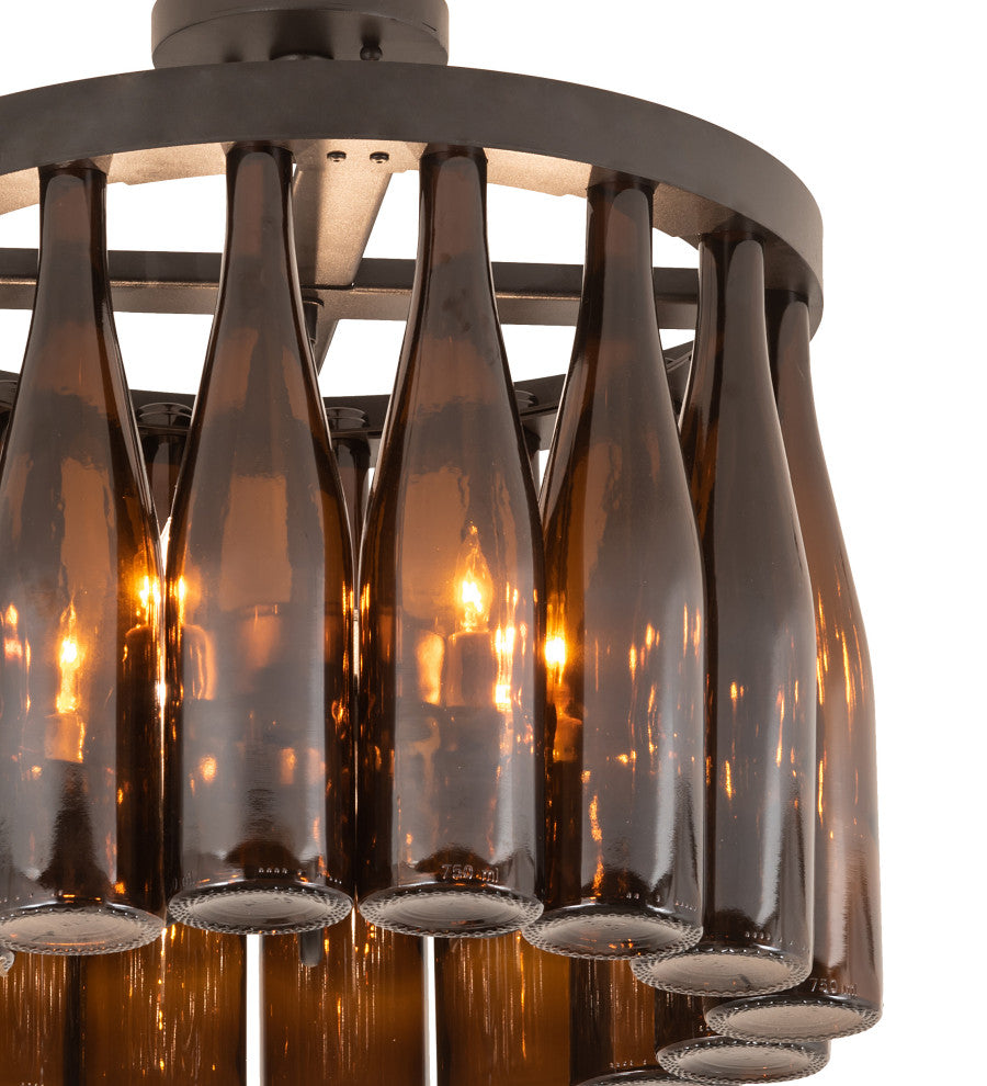 19 Wide Tuscan Vineyard 16 Wine Bottle Chandelier