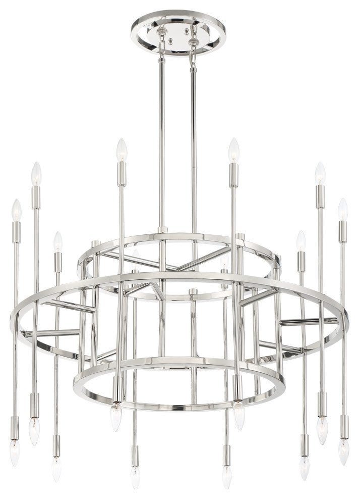 Aries 20 Light Polished Nickel Chandelier