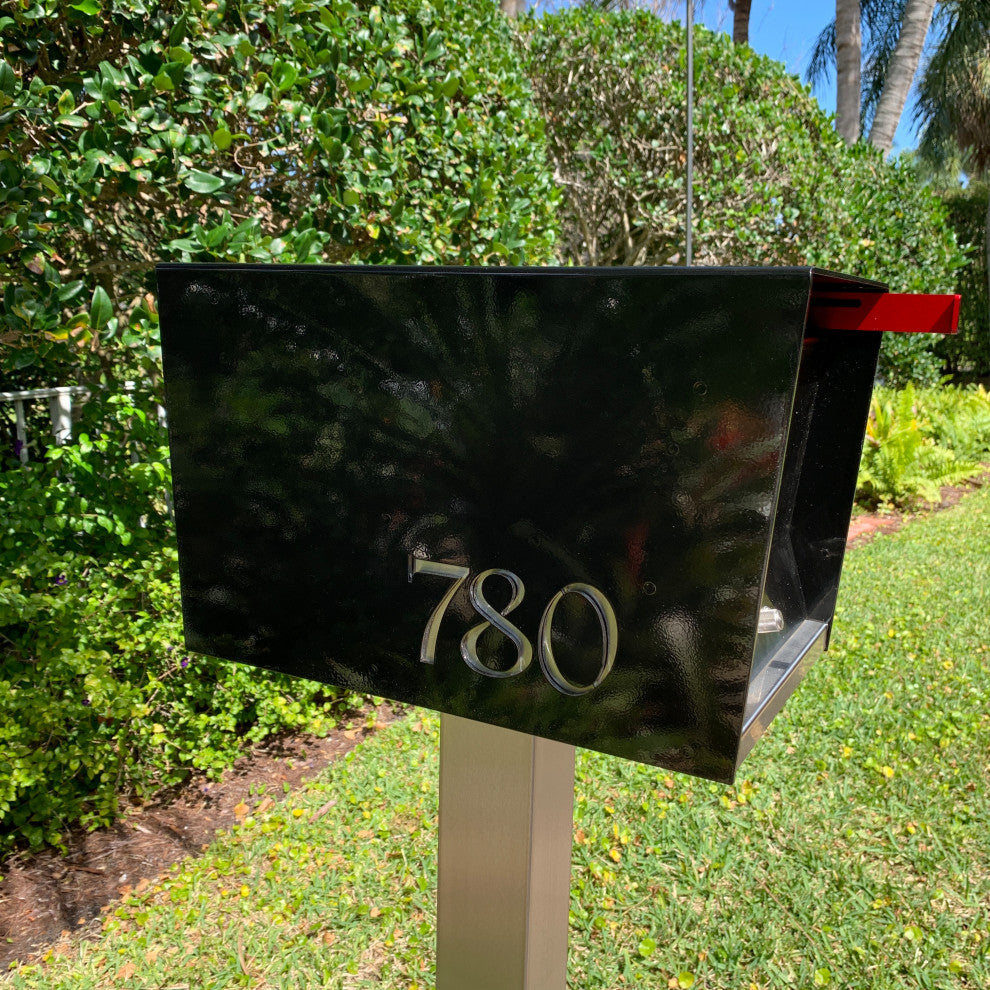 UpTown Box with Locking doors. Modern Pole Mounted Mailbox, Pole not included.,