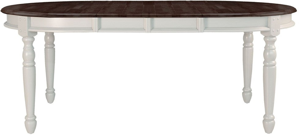 British Isles 52" - 76" Oval Leaf Table , Chalk Finish