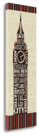 "London City Words II Border" By Pela Studio, Giclee on Gallery Wrap Canvas