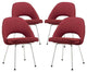 Modern Urban Contemporary Dining Chairs Set of 4, Red Fabric