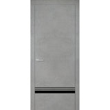 Solid French Door 18 x 84 | Planum 0012 Concrete with| Bathroom