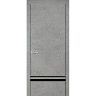 Solid French Door 18 x 84 | Planum 0012 Concrete with| Bathroom