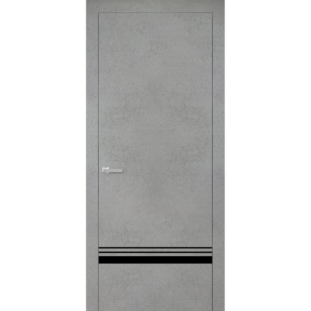 Solid French Door 18 x 84 | Planum 0012 Concrete with| Bathroom