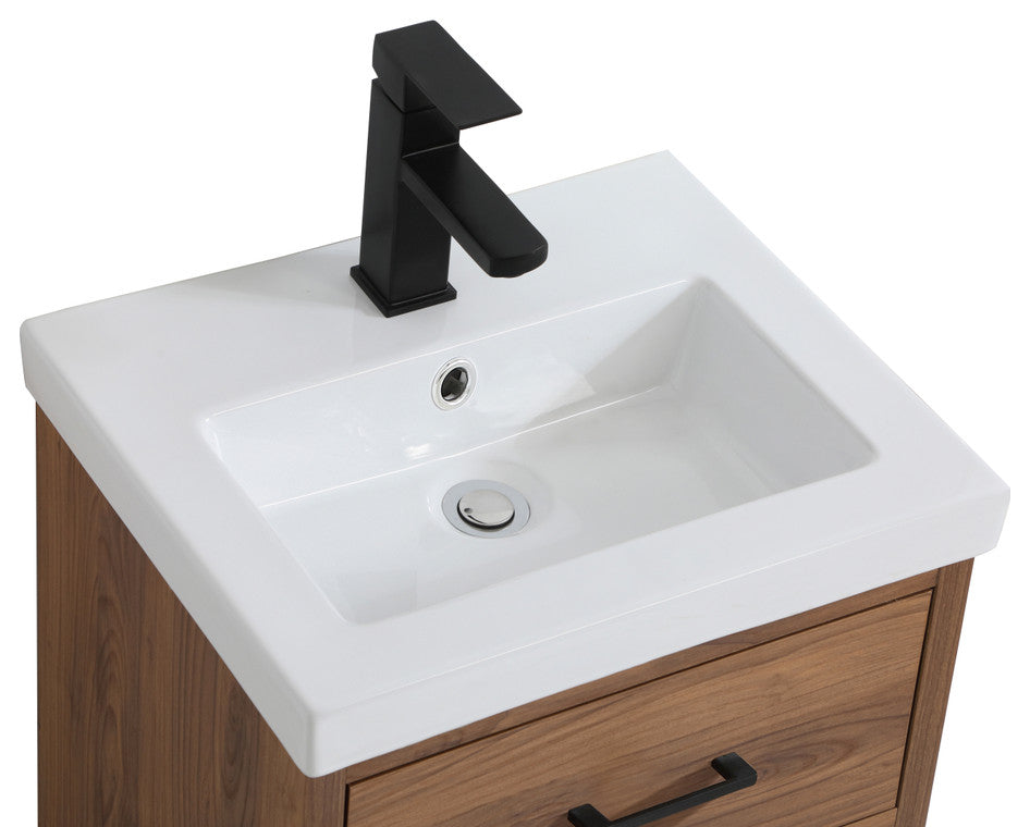 Beatrice 18" Bathroom Vanity, Walnut Brown