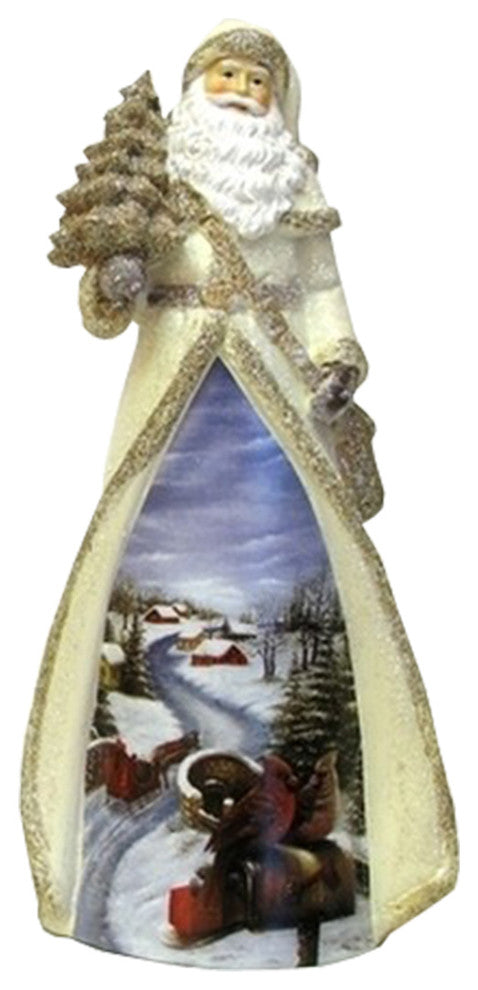 Resin Santa Figure With Led Light Three Styles, Price Each