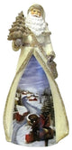 Resin Santa Figure With Led Light Three Styles, Price Each