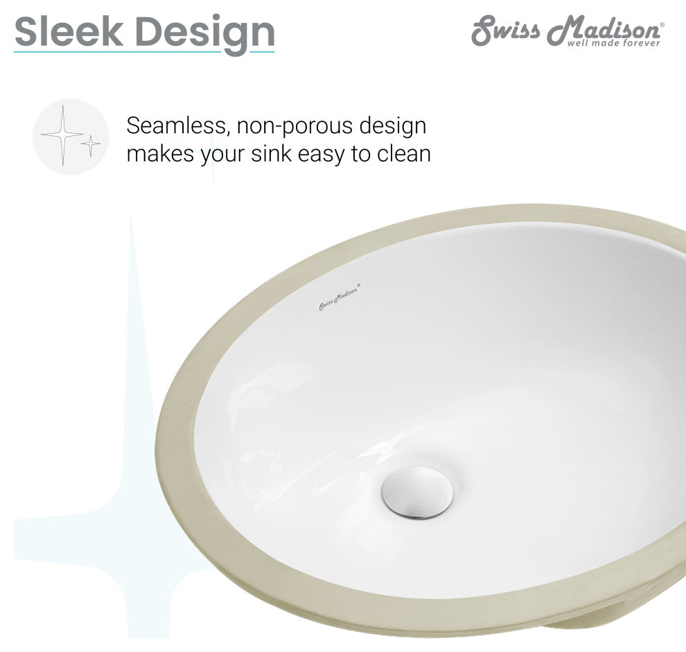Monaco 18" Oval Under-Mount Bathroom Sink