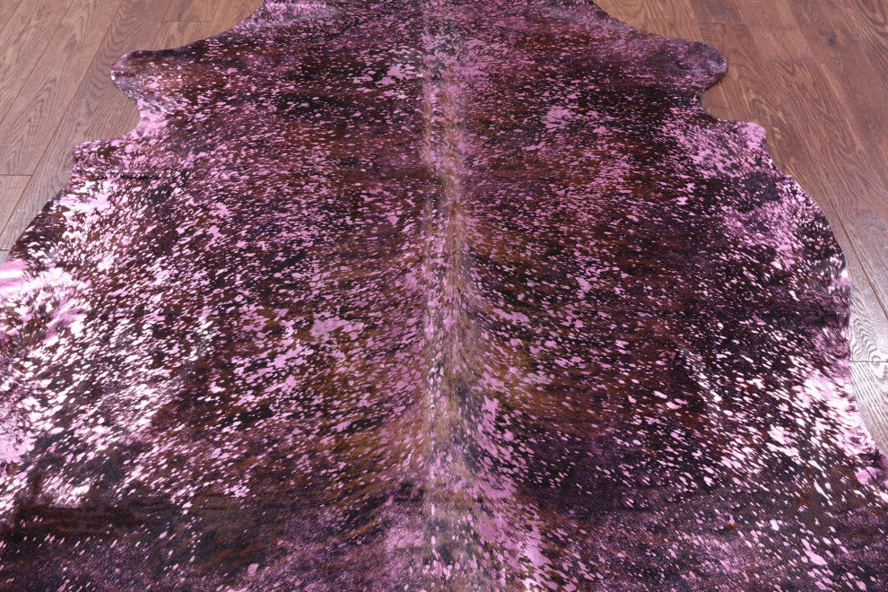 Pink Metallic Cowhide Rug 7' 2" X 6' 1" C2083