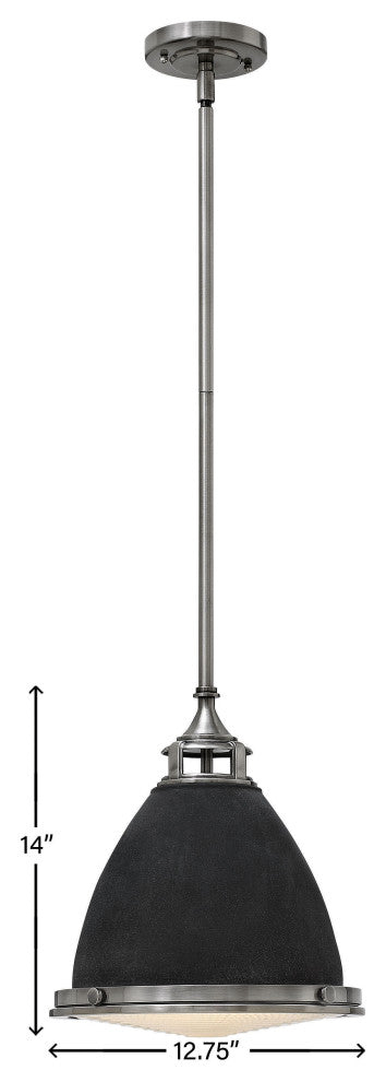 Hinkley Amelia Medium Pendant, Aged Zinc
