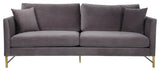 TOV Furniture Massi Grey Velvet Sofa