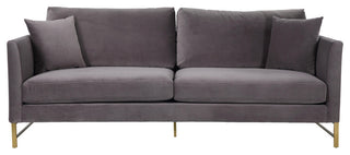 TOV Furniture Massi Grey Velvet Sofa