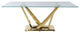 ACME Barnard Dining Table, Clear Glass and Mirrored Gold