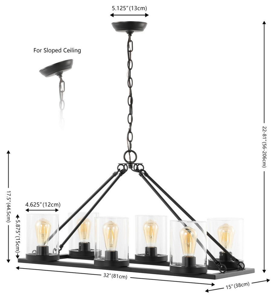 Safavieh Reagan 6Lt 32" Chandelier, Black