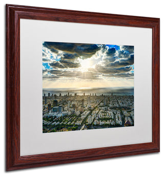 'Tel Aviv Israel - IV' Matted Framed Canvas Art by David Ayash