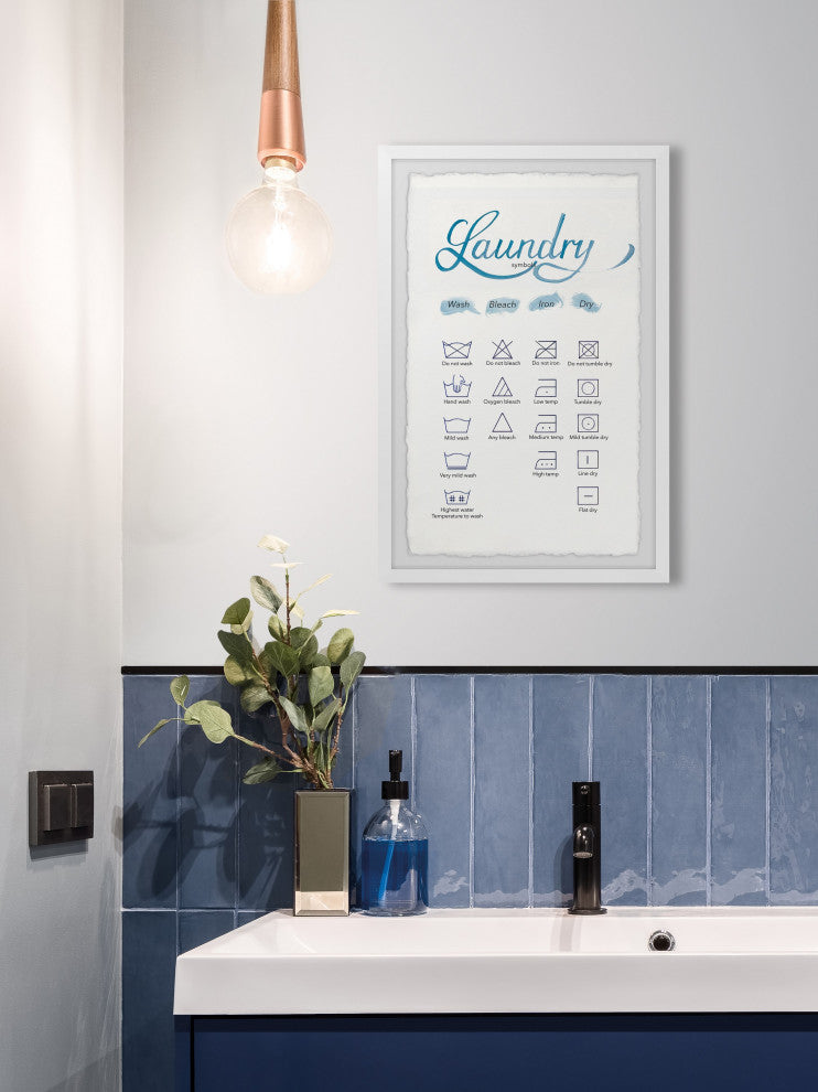 "Laundry Symbols II" Framed Painting Print, 8x12