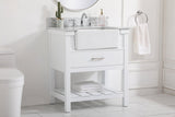 Home Living 22" Farmhouse White-Light Bathroom Vanity