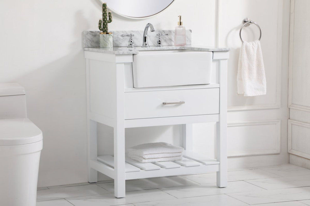 Home Living 22" Farmhouse White-Light Bathroom Vanity