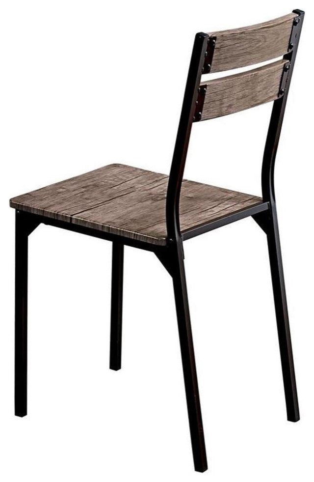 Furniture of America Anras Metal Open-Back Side Chair in Black (Set of 2)
