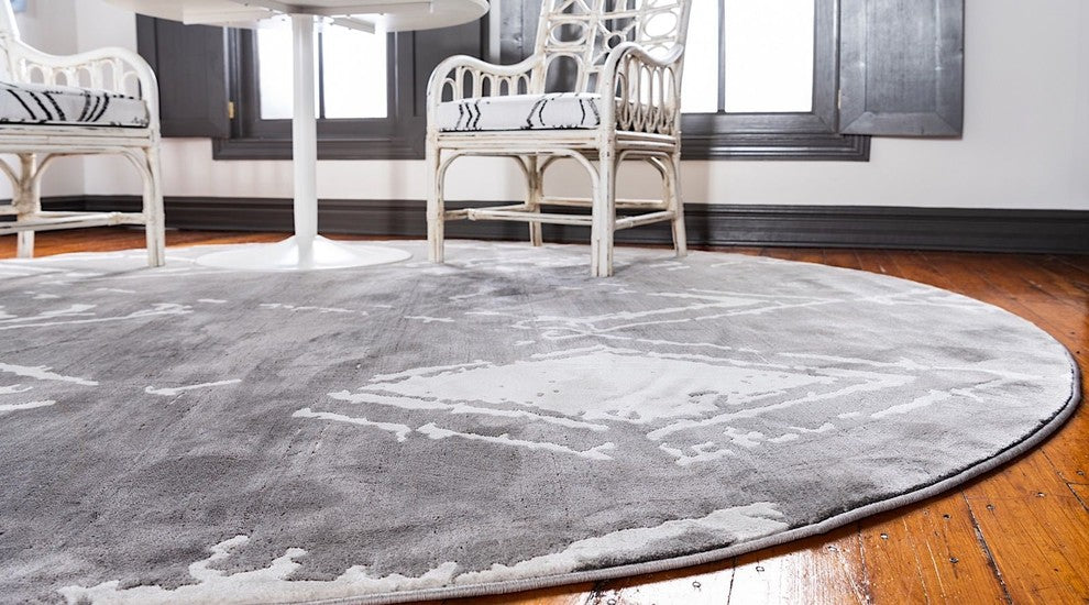 Contemporary Heights 8' Round Oyster Area Rug