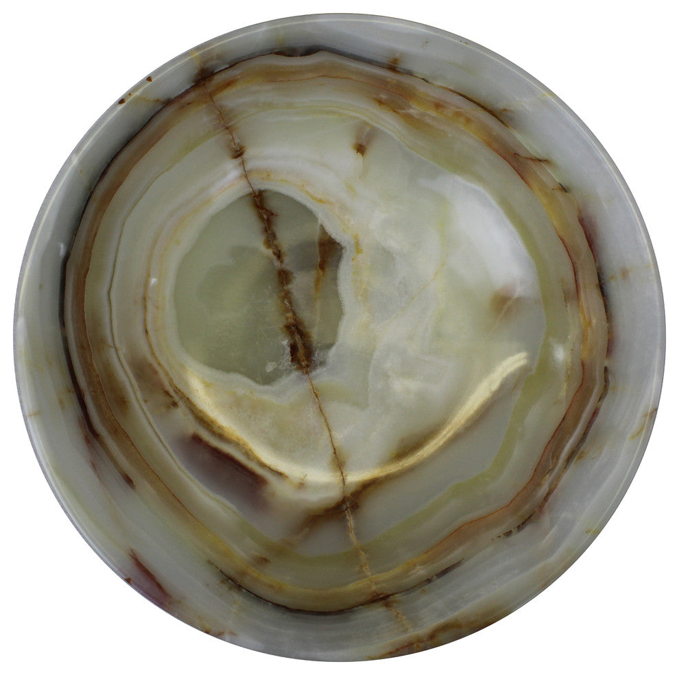 Natural Geo Multicolored Decorative Handcrafted 12" Onyx Bowl