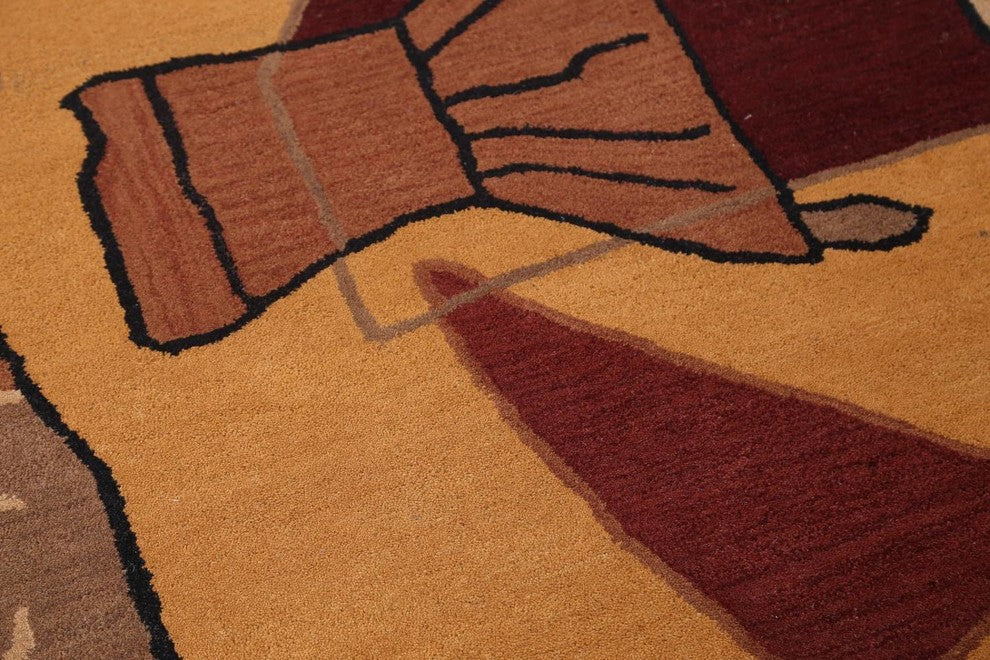 Transitional Hand-Tufted Indian Oriental Oriental Area Rug, Multi, 3x5'