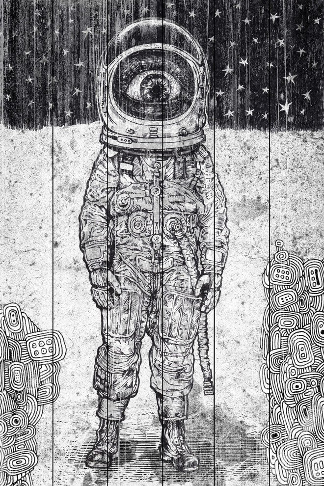 "A New World" Painting Print on White Wood, 16x24