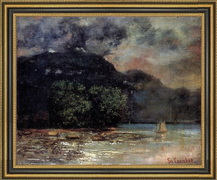 Gustave Courbet Lake Geneve before the StormFramed Premium Canvas Print, 20"x25"