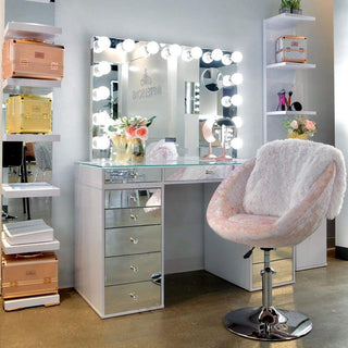 Hollywood Premiere Pro Vanity Mirror, White, Bluetooth