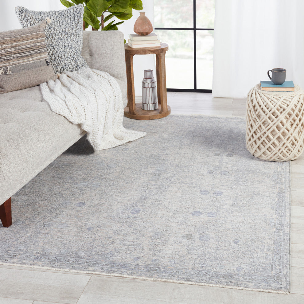 Jaipur Living Larkin Floral Area Rug, Light Gray/Beige, 9'x12'