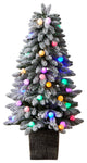 Nearly Natural T3035 4'' Winter Flocked Pre-Lit Artificial Christmas Tree