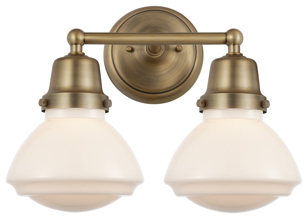 Innovations 623-2W-BB-G321 Olean 2 Light 15" Bath Vanity Light, Brushed Brass