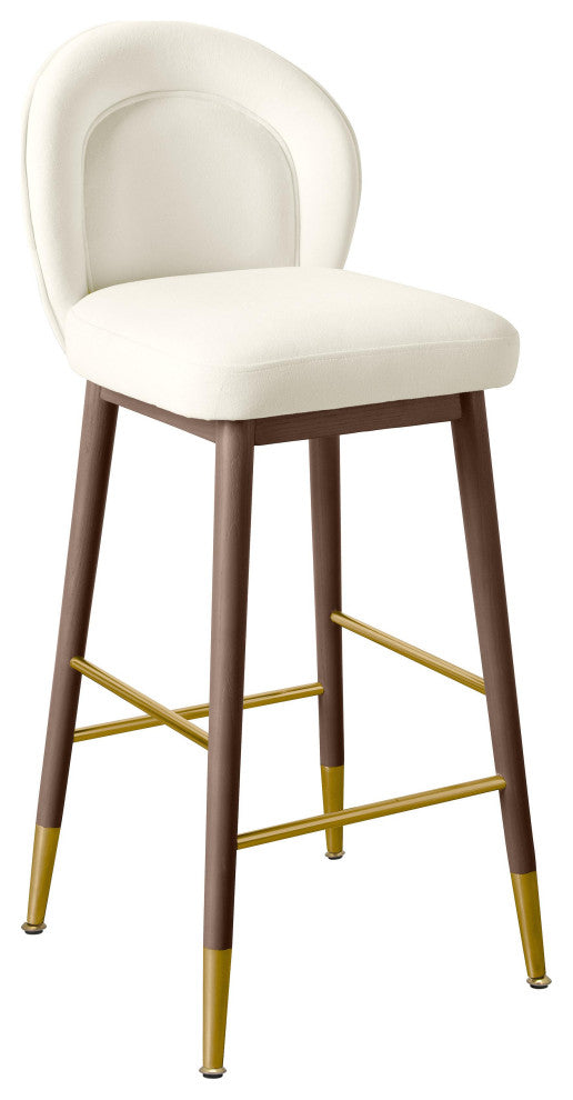 Hailey Cream Velvet Barstool
