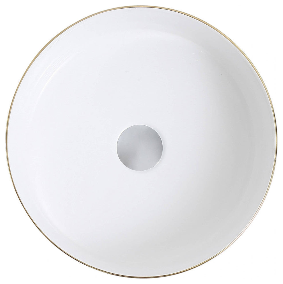 Fine Fixtures Luxury Vessel, Round 15", Brushed Gold