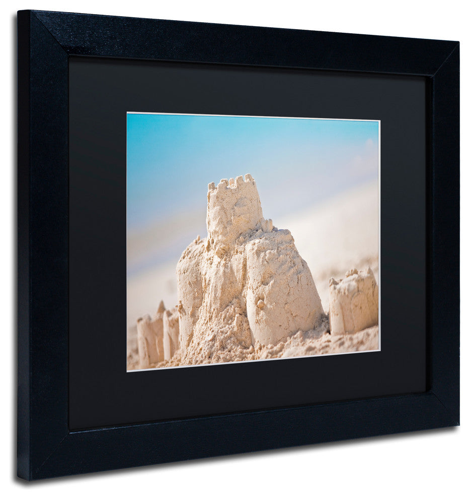 "Sand Castle 1" Framed Art by Yale Gurney, Black, Black, 14"x11"